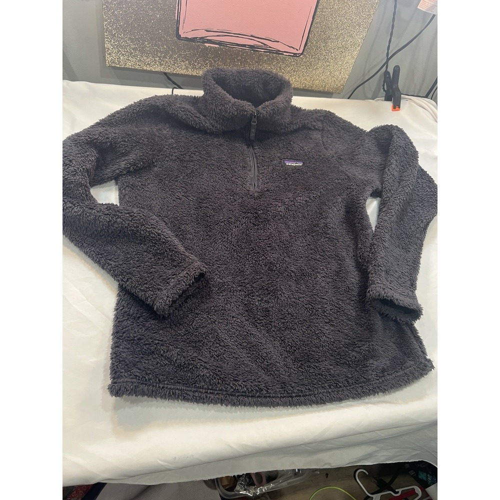 Patagonia Women's Xl Fleece  1/4 Zip Pullover Long Sleeve Charcoal Warm Soft 504